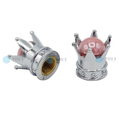 YOU.S Alu Kronen Ventilkappe mit Dichtung - Silber /...