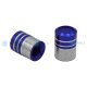 YOU.S Alu Zylinder Ventilkappe mit Dichtung - Silber-Blau