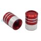 YOU.S Alu Zylinder Ventilkappe mit Dichtung - Silber-Rot