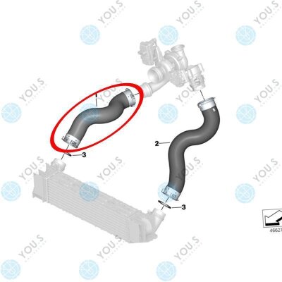 YOU.S Original Turboschlauch Ladeluftschlauch 11618513848  für BMW 1er