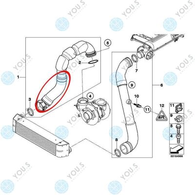 YOU.S Original Turboschlauch Ladeluftschlauch 11617787468 für BMW 5