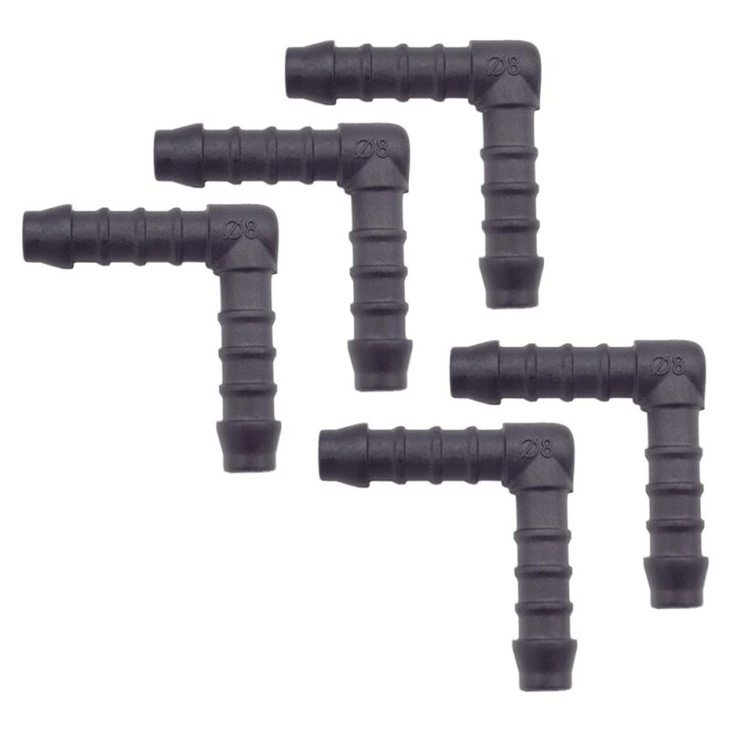 5 x YOU.S Original Schlauchverbinder Zwischenstück RGV Ø 8 mm 90° Winkel - L Form