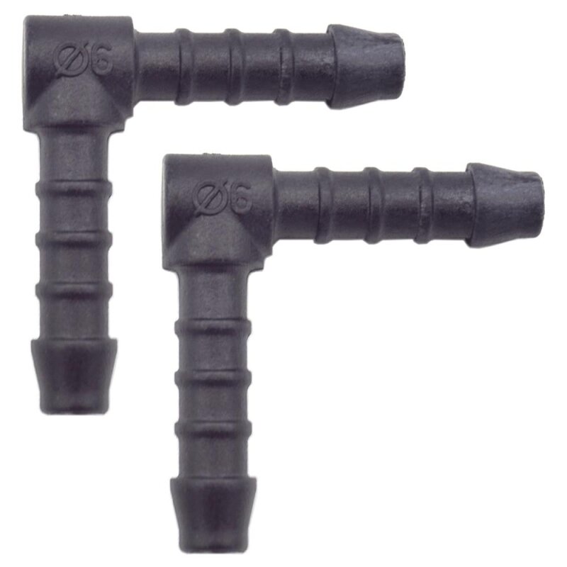 2 x YOU.S Original Schlauchverbinder Zwischenstück RGV Ø 6 mm 90° Winkel - L Form