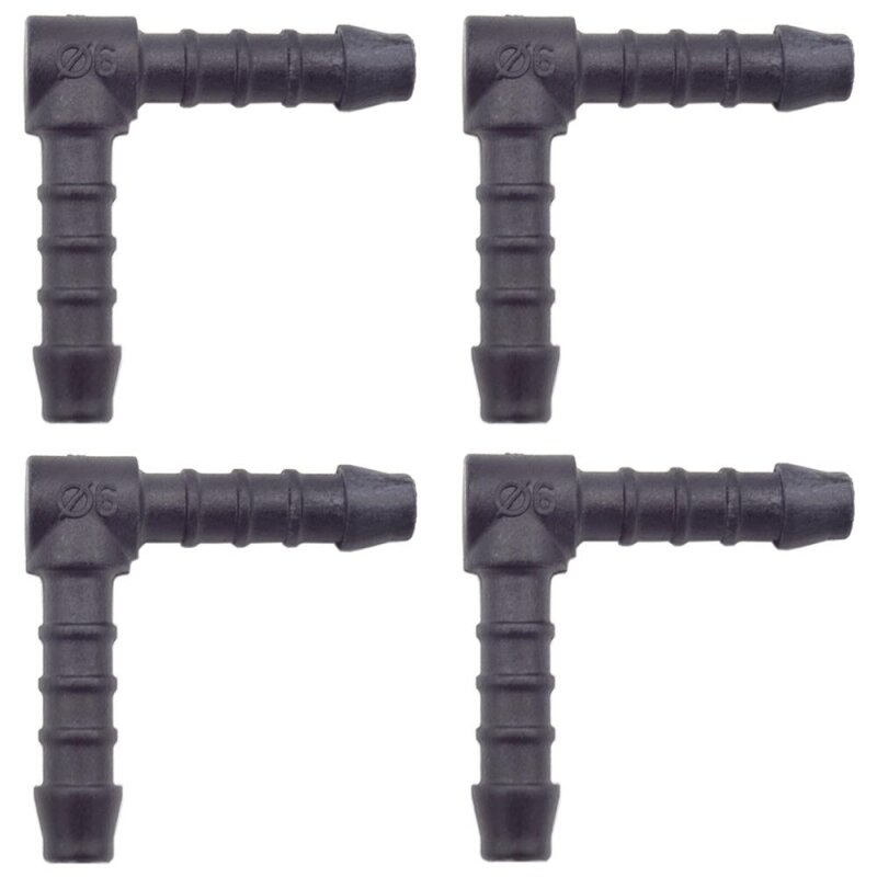4 x YOU.S Original Schlauchverbinder Zwischenstück RGV Ø 6 mm 90° Winkel - L Form