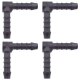 4 x YOU.S Original Schlauchverbinder Zwischenstück RGV Ø 6 mm 90° Winkel - L Form