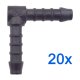 20 x YOU.S Original Schlauchverbinder Zwischenstück RGV Ø 6 mm 90° Winkel - L Form
