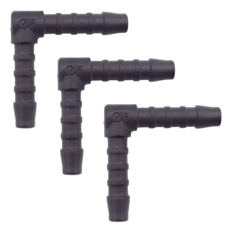 3 x YOU.S Original Schlauchverbinder Zwischenstück RGV Ø 5 mm 90° Winkel - L Form