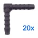 20 x YOU.S Original Schlauchverbinder Zwischenstück RGV Ø 5 mm 90° Winkel - L Form