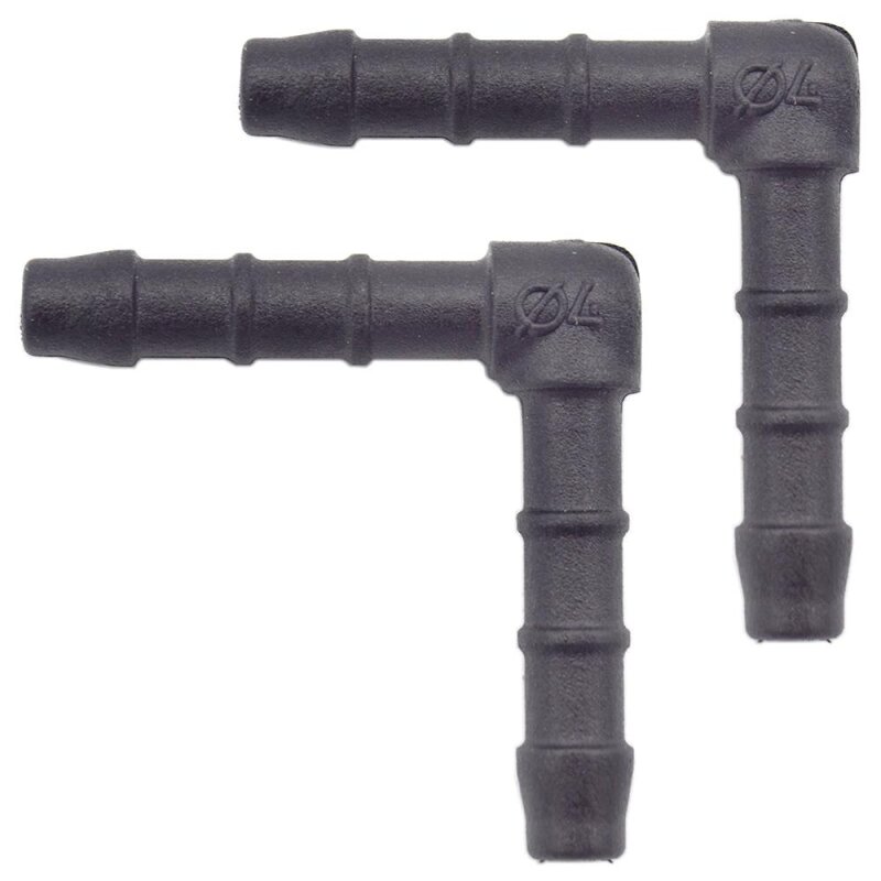 2 x YOU.S Original Schlauchverbinder Zwischenstück RGV Ø 4 mm 90° Winkel - L Form