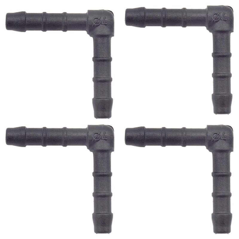 4 x YOU.S Original Schlauchverbinder Zwischenstück RGV Ø 4 mm 90° Winkel - L Form