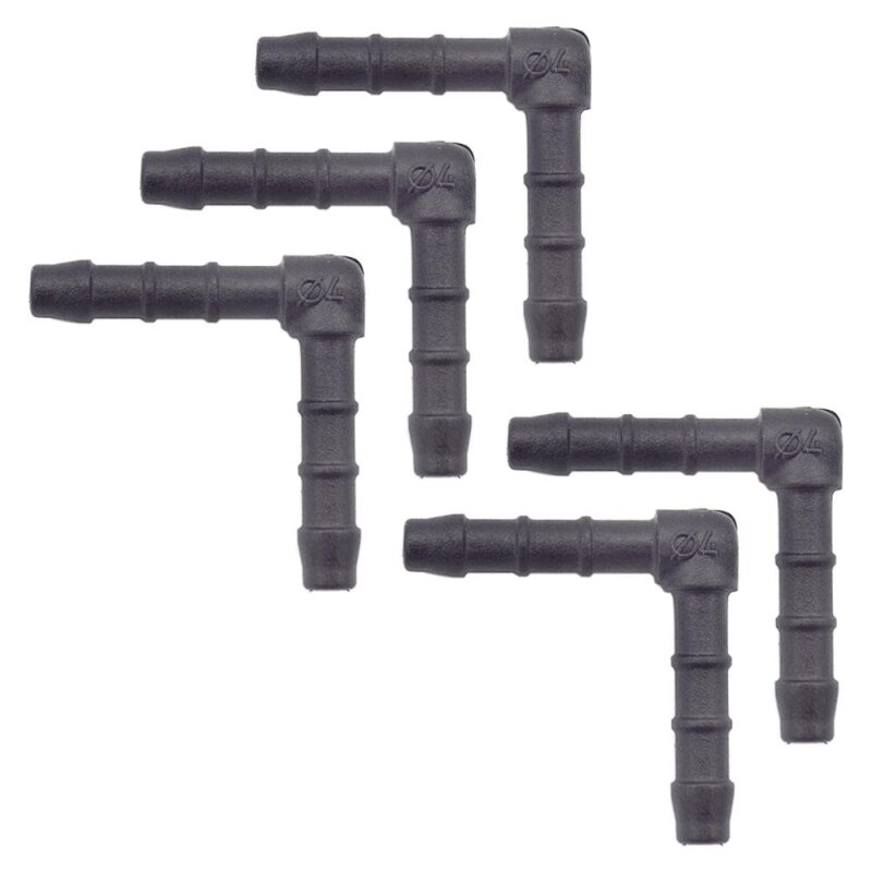 5 x YOU.S Original Schlauchverbinder Zwischenstück RGV Ø 4 mm 90° Winkel - L Form
