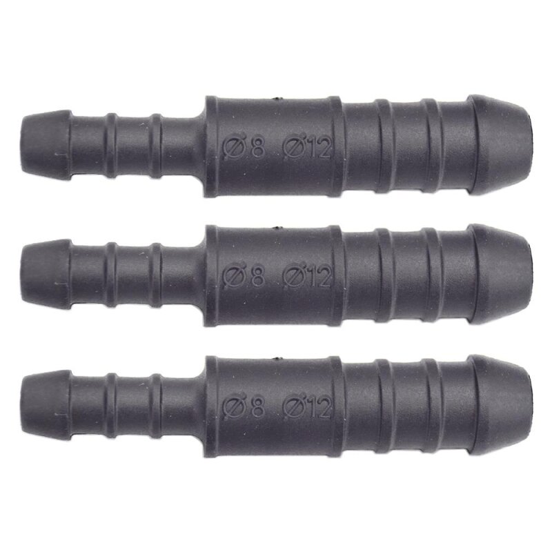 3 x YOU.S Original Schlauchverbinder Zwischenstück RGV Ø 12mm 8mm - Gerade Form - Reduzierer