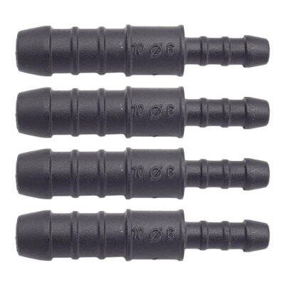 4 x YOU.S Original Schlauchverbinder Zwischenstück RGV Ø 10mm 6mm - Gerade Form - Reduzierer