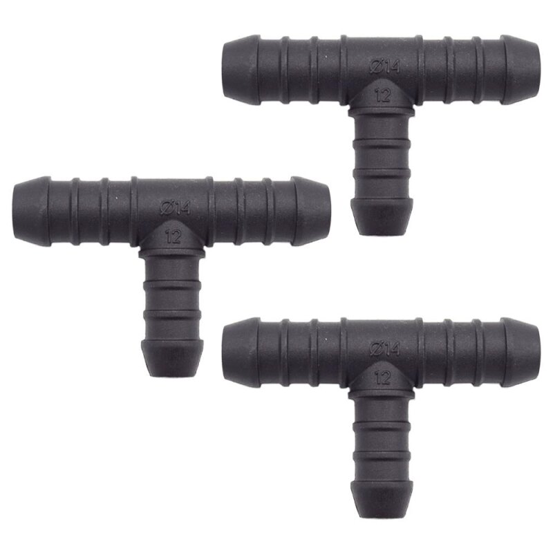 3 x YOU.S Original Schlauchverbinder Zwischenstück RGV Ø 14x12x14 mm - T-Stück Reduzierer