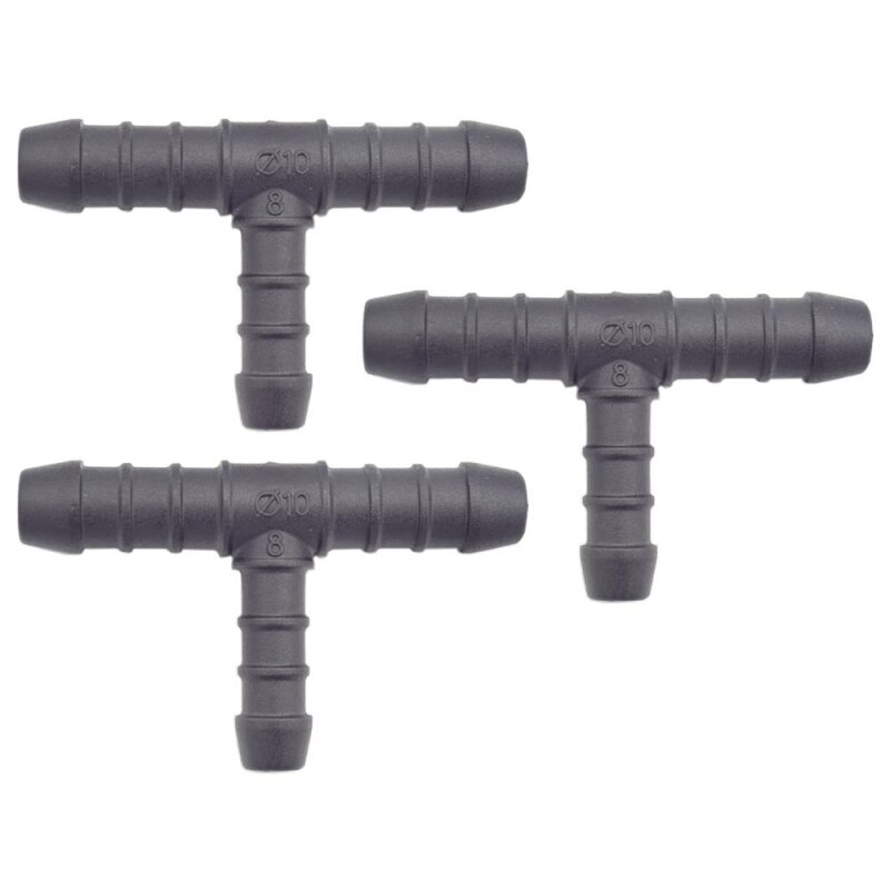 3 x YOU.S Original Schlauchverbinder Zwischenstück RGV Ø 10x8x10 mm - T-Stück Reduzierer