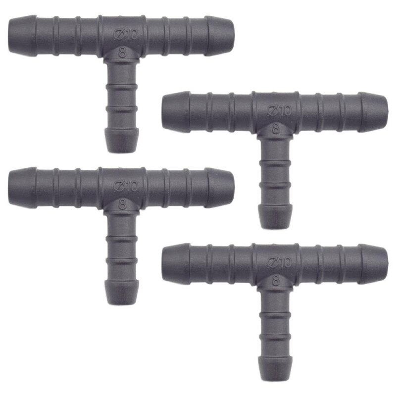 4 x YOU.S Original Schlauchverbinder Zwischenstück RGV Ø 10x8x10 mm - T-Stück Reduzierer