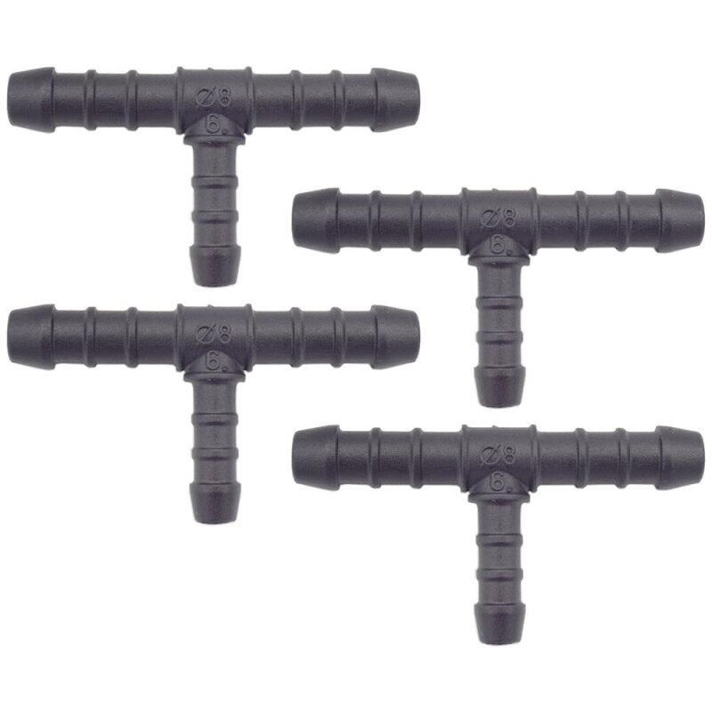 4 x YOU.S Original Schlauchverbinder Zwischenstück RGV Ø 8x6x8 mm - T-Stück Reduzierer