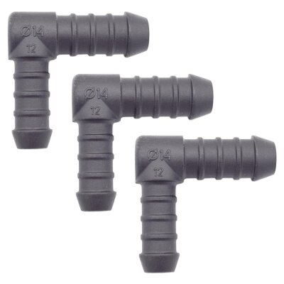 3 x YOU.S Original Schlauchverbinder Zwischenstück RGV Ø 12x14 mm 90° Winkel - L-Form Reduzierer