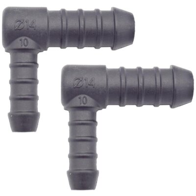 2 x YOU.S Original Schlauchverbinder Zwischenstück RGV Ø 10x14 mm 90° Winkel - L-Form Reduzierer