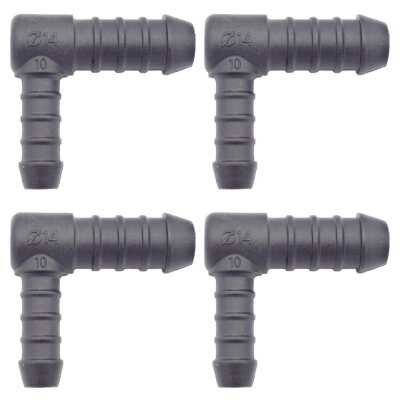 4 x YOU.S Original Schlauchverbinder Zwischenstück RGV Ø 10x14 mm 90° Winkel - L-Form Reduzierer