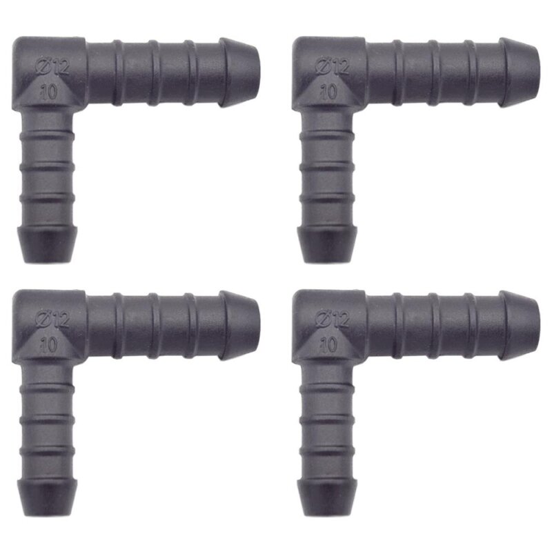 4 x YOU.S Original Schlauchverbinder Zwischenstück RGV Ø 10x12 mm 90° Winkel - L-Form Reduzierer