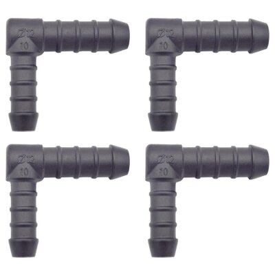 4 x YOU.S Original Schlauchverbinder Zwischenstück RGV Ø 10x12 mm 90° Winkel - L-Form Reduzierer