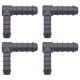 4 x YOU.S Original Schlauchverbinder Zwischenstück RGV Ø 10x12 mm 90° Winkel - L-Form Reduzierer