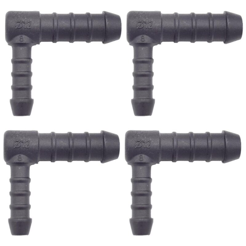 4 x YOU.S Original Schlauchverbinder Zwischenstück RGV Ø 8x12 mm 90° Winkel - L-Form Reduzierer