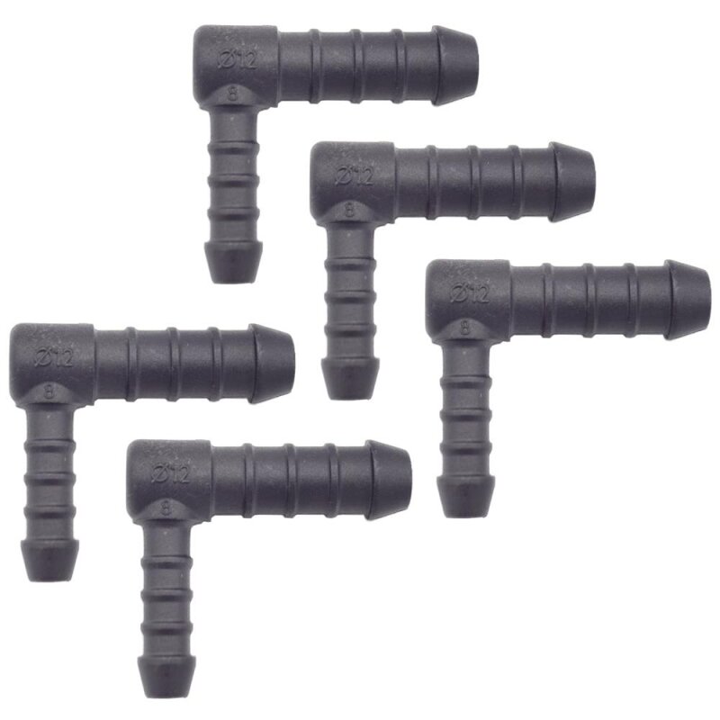 5 x YOU.S Original Schlauchverbinder Zwischenstück RGV Ø 8x12 mm 90° Winkel - L-Form Reduzierer
