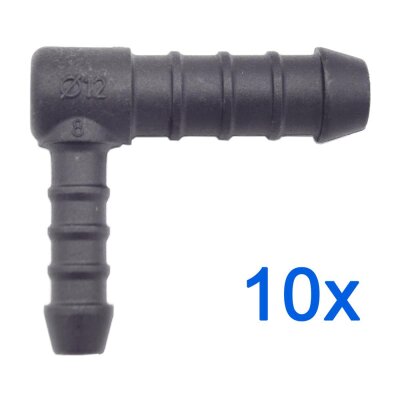 10 x YOU.S Original Schlauchverbinder Zwischenstück RGV Ø 8x12 mm 90° Winkel - L-Form Reduzierer
