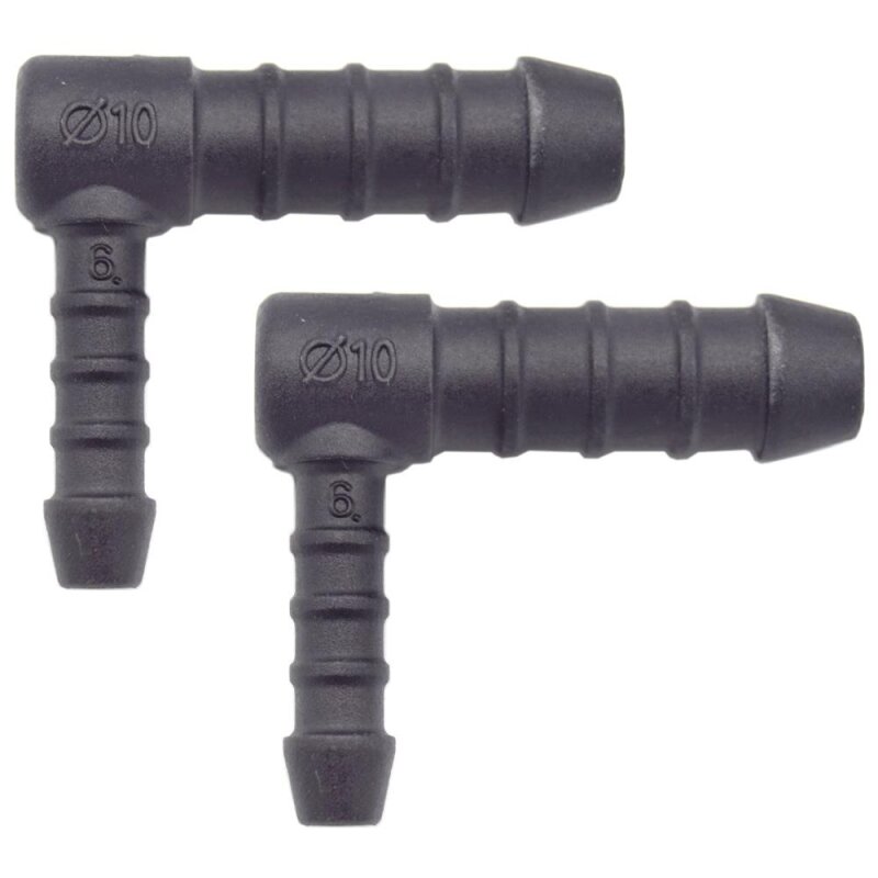 2 x YOU.S Original Schlauchverbinder Zwischenstück RGV Ø 6x10 mm 90° Winkel - L-Form Reduzierer