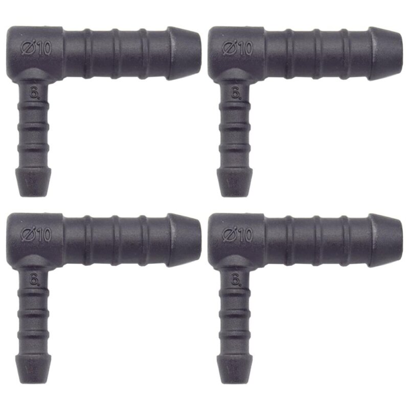 4 x YOU.S Original Schlauchverbinder Zwischenstück RGV Ø 6x10 mm 90° Winkel - L-Form Reduzierer