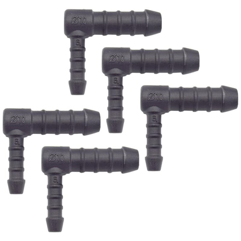 5 x YOU.S Original Schlauchverbinder Zwischenstück RGV Ø 6x10 mm 90° Winkel - L-Form Reduzierer