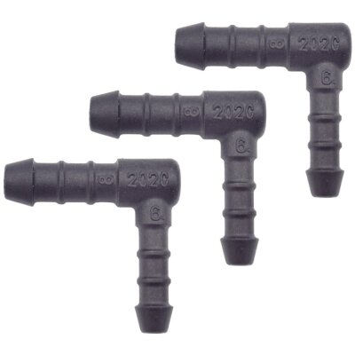 3 x YOU.S Original Schlauchverbinder Zwischenstück RGV Ø 6x8 mm 90° Winkel - L-Form Reduzierer