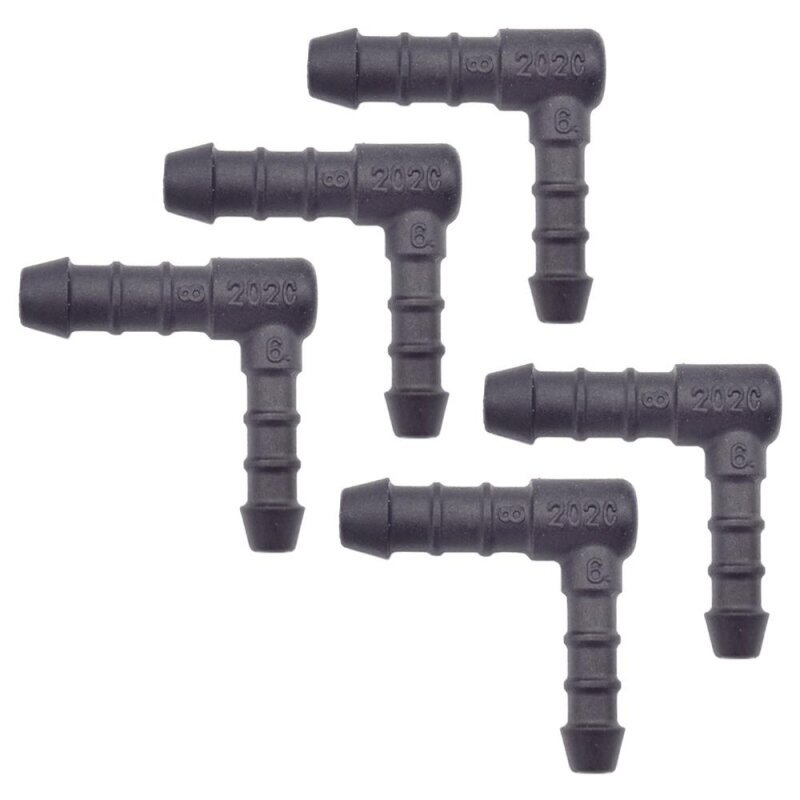 5 x YOU.S Original Schlauchverbinder Zwischenstück RGV Ø 6x8 mm 90° Winkel - L-Form Reduzierer