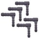 5 x YOU.S Original Schlauchverbinder Zwischenstück RGV Ø 6x8 mm 90° Winkel - L-Form Reduzierer