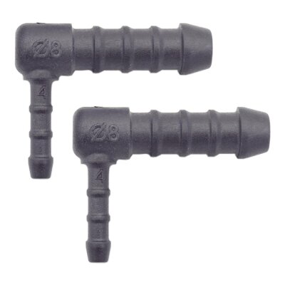 2 x YOU.S Original Schlauchverbinder Zwischenstück RGV Ø 4x8 mm 90° Winkel - L-Form Reduzierer