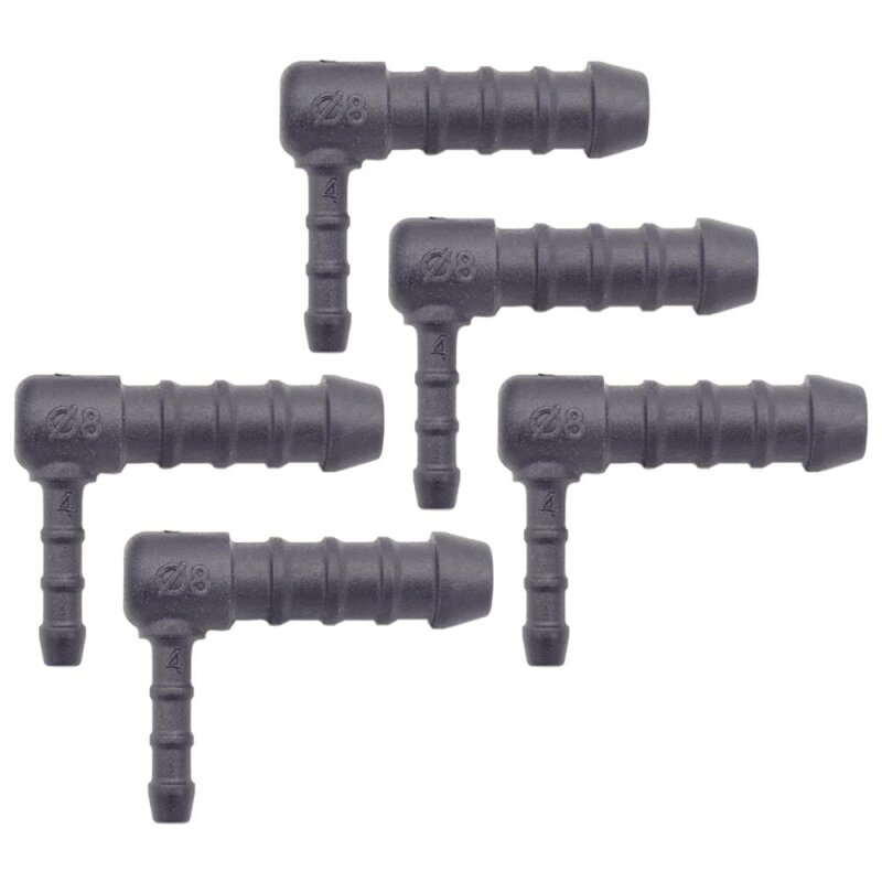 5 x YOU.S Original Schlauchverbinder Zwischenstück RGV Ø 4x8 mm 90° Winkel - L-Form Reduzierer