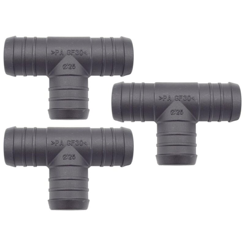 3 x YOU.S Original Schlauchverbinder Zwischenstück Leitung Ø 25x25x25 mm - T-Stück