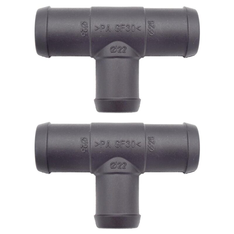 2 x YOU.S Original Schlauchverbinder Zwischenstück RGV Ø 25x22x25 mm - T-Stück Reduzierer