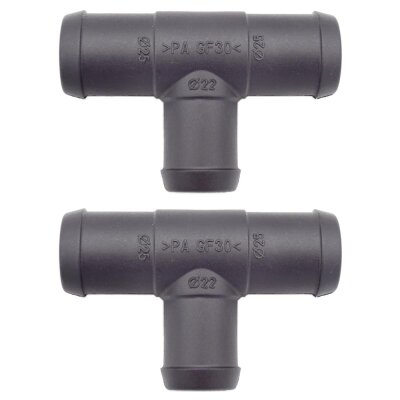 2 x YOU.S Original Schlauchverbinder Zwischenstück RGV Ø 25x22x25 mm - T-Stück Reduzierer