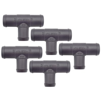 5 x YOU.S Original Schlauchverbinder Zwischenstück RGV Ø 25x22x25 mm - T-Stück Reduzierer