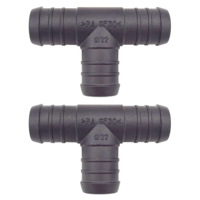 2 x YOU.S Original Schlauchverbinder Zwischenstück RGV Ø 22x22x22 mm - T-Stück