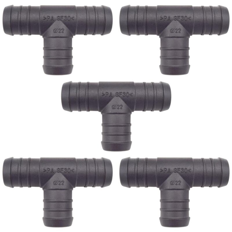 5 x YOU.S Original Schlauchverbinder Zwischenstück RGV Ø 22x22x22 mm - T-Stück