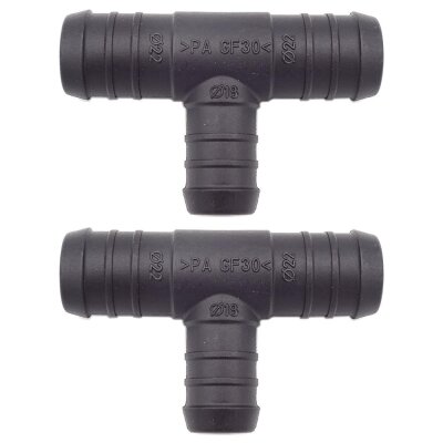 2 x YOU.S Original Schlauchverbinder Zwischenstück RGV Ø 22x18x22 mm - T-Stück Reduzierer