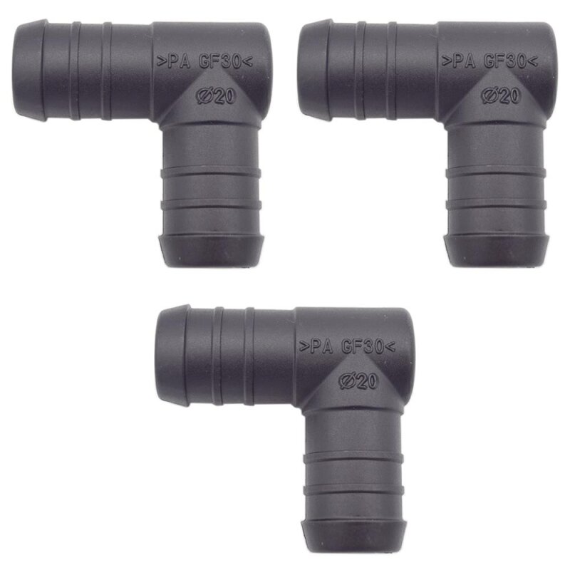 3 x YOU.S Original Schlauchverbinder Zwischenstück RGV Ø 20 mm 90° Winkel - L Form