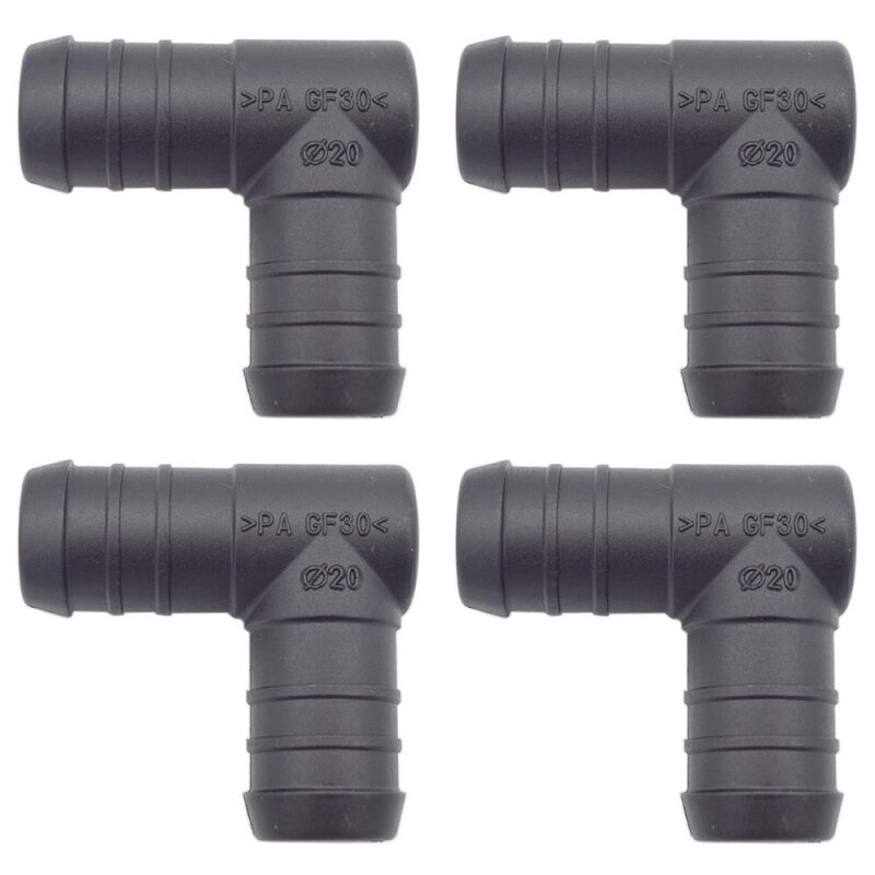 4 x YOU.S Original Schlauchverbinder Zwischenstück RGV Ø 20 mm 90° Winkel - L Form