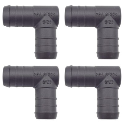 4 x YOU.S Original Schlauchverbinder Zwischenstück RGV Ø 20 mm 90° Winkel - L Form