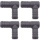 4 x YOU.S Original Schlauchverbinder Zwischenstück RGV Ø 16x18 mm 90° Winkel - L-Form Reduzierer