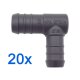 20 x YOU.S Original Schlauchverbinder Zwischenstück RGV Ø 16x18 mm 90° Winkel - L-Form Reduzierer